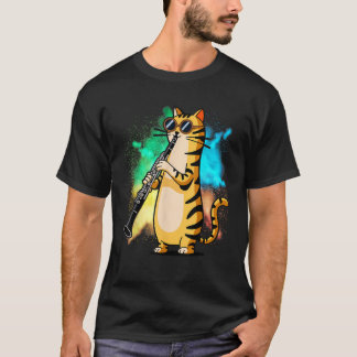 Coole Katze, die Klarinette spielt, Design Hippy H T-Shirt
