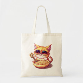 Coole Katze, die Nudeln mit stylischen Sonnenbrill Tragetasche