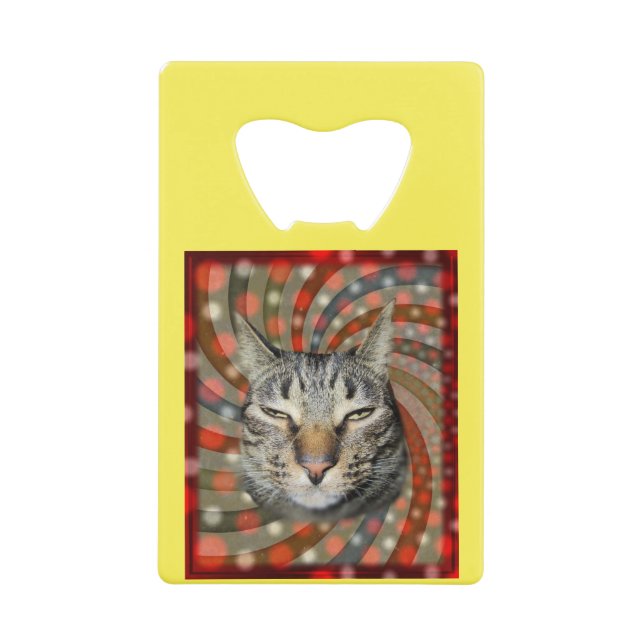 Coole Katze - DU KANNST Deinen Geschenk! Geldbeutel Flaschenöffner (Vorderseite)
