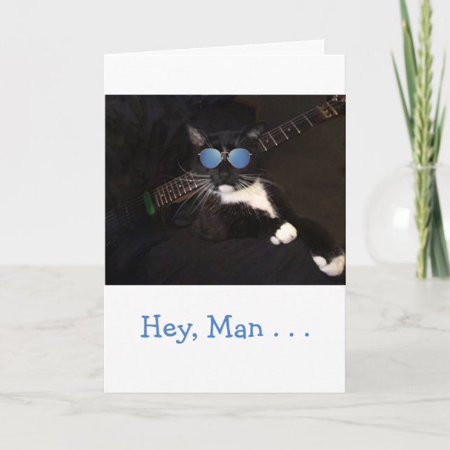 Coole Katze Geburtstag Karte (Vorderseite)