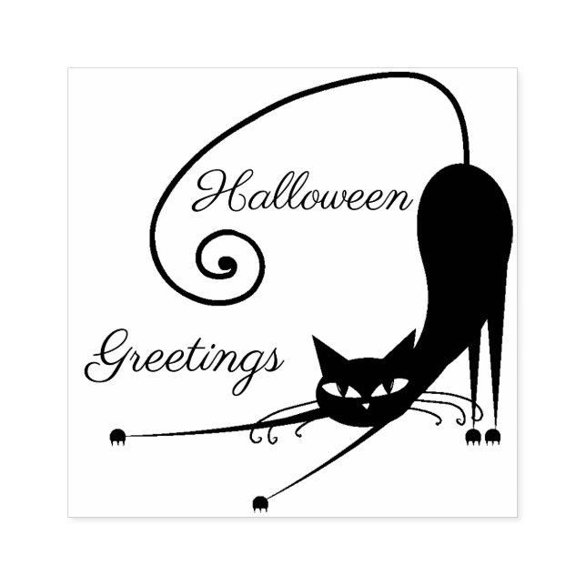 Coole Katze! Halloween Greetings Rubber Briefmarke Gummistempel (Prägung)