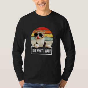 Coole Katze Ich tue, was ich Katze Vintag Retro Ge T-Shirt