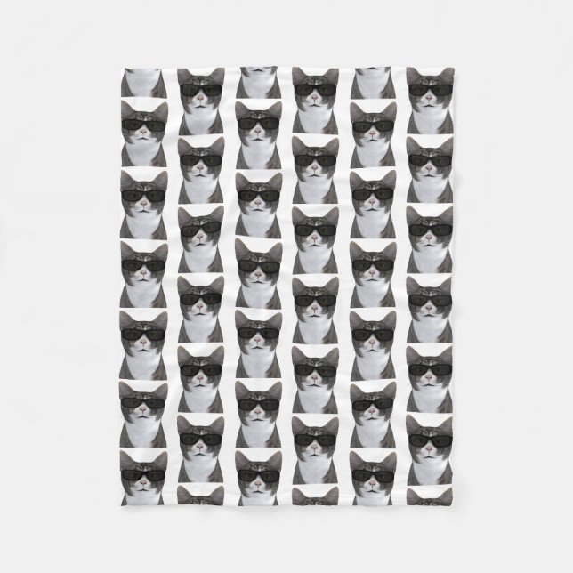 Coole Katze in der Stadt Fleecedecke (Vorderseite)