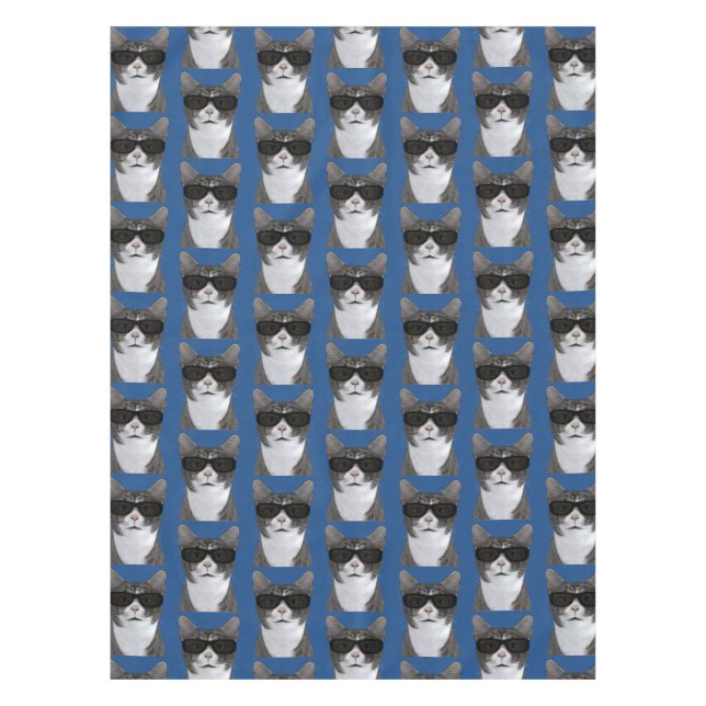 Coole Katze in der Stadt Tischdecke (Vorderseite)