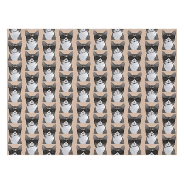 Coole Katze in der Stadt Tischdecke (Vorderseite (Horizontal))