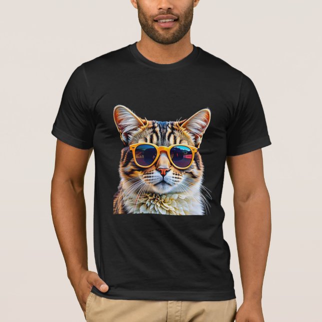 Coole Katze in Sonnenbrille T-Shirt (Vorderseite)