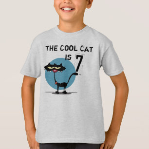 Coole Katze individuell anpassbarer GeburtstagsT - T-Shirt