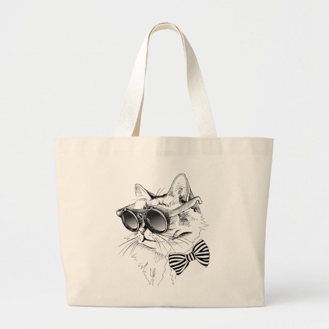 Coole Katze Jumbo Stoffbeutel (Vorne)