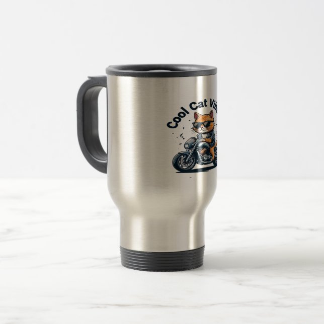 coole Katze Kaffee Tasse (Vorderseite Links)