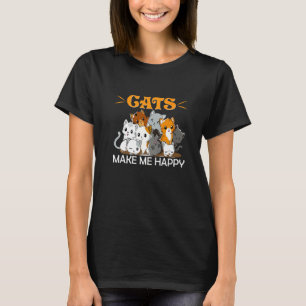 Coole Katze Katzen machen mich glücklich für Frau T-Shirt