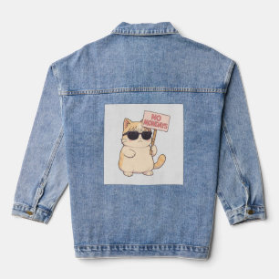 Coole Katze Kein Montag Ästhetik Meme Jeansjacke