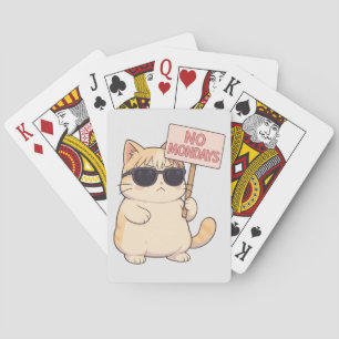 Coole Katze Kein Montag Ästhetik Meme Spielkarten