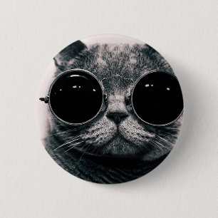 coole Katze Kool Kat mit Sonnenbrille Button