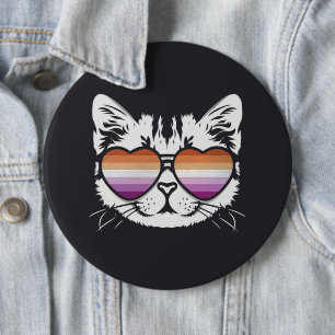 Coole Katze Lesbian-Flagge Button