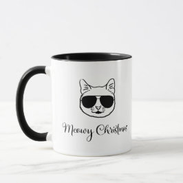 coole Katze "Meowy Christmas" in Shades Tasse