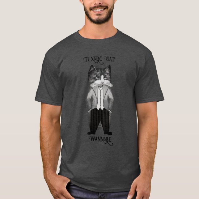 Coole Katze mit Anzug T-Shirt (Vorderseite)
