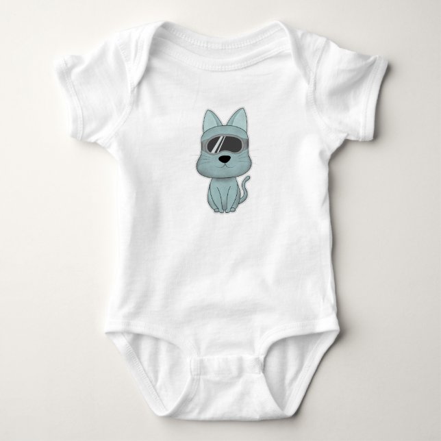 Coole Katze mit Brille Baby Strampler (Vorderseite)