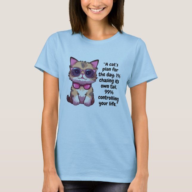 Coole Katze mit Schatten - Niedliche Kitty Tragetu T-Shirt (Vorderseite)