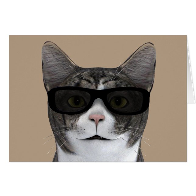 Coole Katze mit schwarzer Sonnenbrille (Vorderseite (Horizontal))