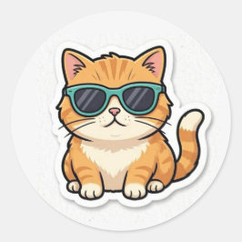 Coole Katze mit Sonnenbrille Aufkleber Lustig Ästh