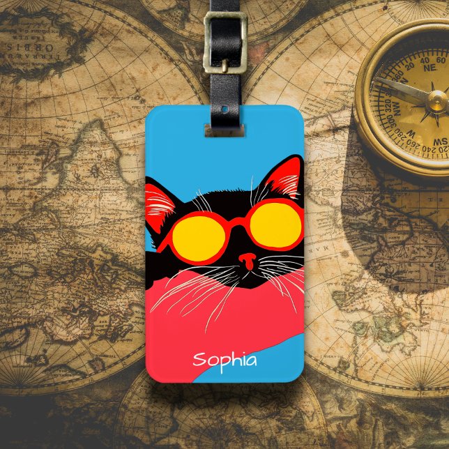 Coole Katze mit Sonnenbrille Gepäckanhänger (Von Creator hochgeladen)