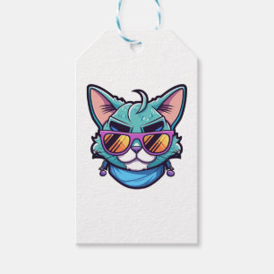 Coole Katze mit Sonnenbrille Geschenkanhänger