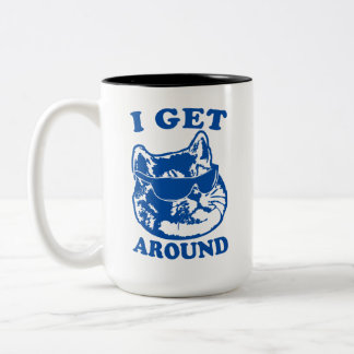 Coole Katze mit Sonnenbrille ich komme um Zweifarbige Tasse