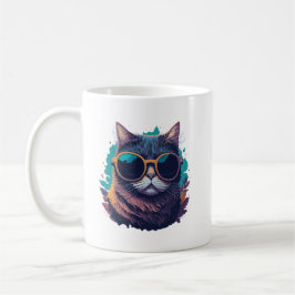 Coole Katze mit Sonnenbrille Kaffeetasse