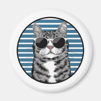 coole Katze mit Sonnenbrille Magnet