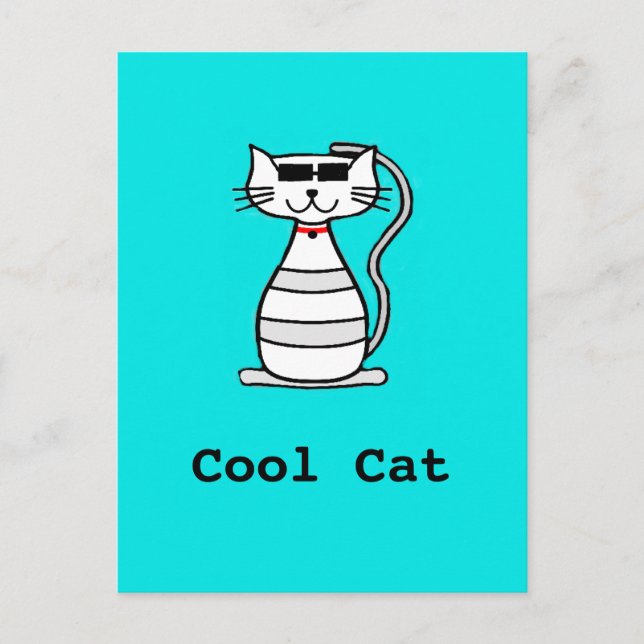 Coole Katze mit Sonnenbrille Postkarte (Vorderseite)