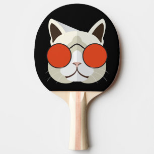 Coole Katze mit Sonnenbrille Tischtennis Schläger