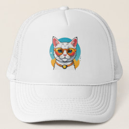 Coole Katze mit Sonnenbrille Truckerkappe