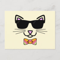 Coole Katze mit Sonnenbrille und BowTie