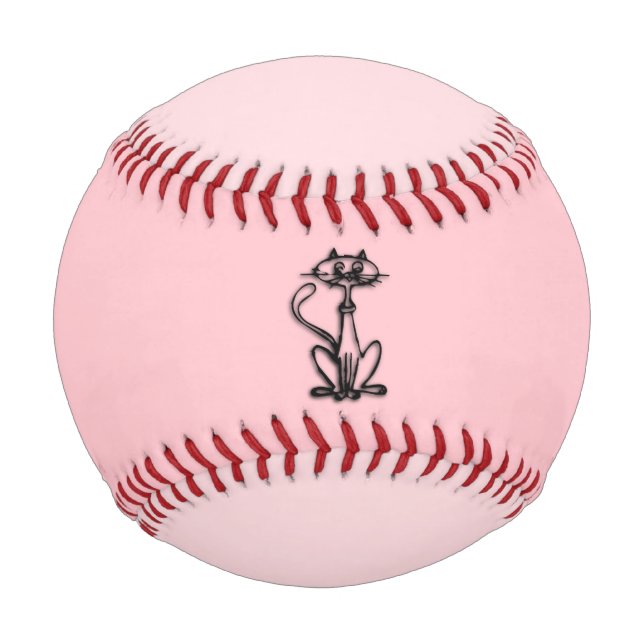 Coole Katze mit zwei Tonen Rosa Baseball (Rückseite)