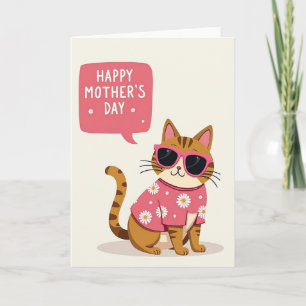 Coole Katze Muttertags-Grußkarte Karte