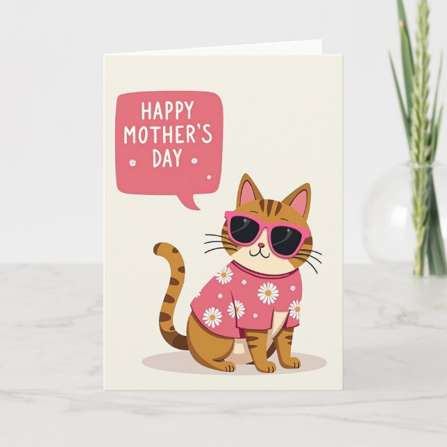 Coole Katze Muttertags-Grußkarte Karte (Vorderseite)