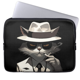 Coole Katze Noir: Suave und mysteriöse Feline Laptopschutzhülle