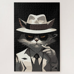 Coole Katze Noir: Suave und mysteriöse Feline Puzzle