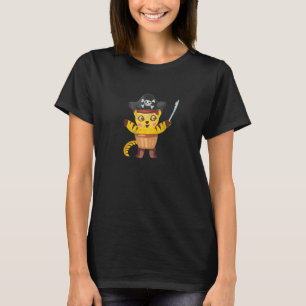 Coole Katze Pirat Design Party Kostüm Tierliebhabe T-Shirt
