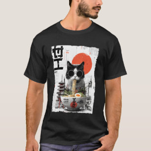Coole Katze Ramen Ästhetische Japanische Kunst Gro T-Shirt