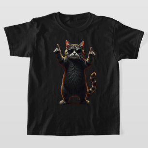 Coole Katze Rocktänzer T-Shirt Lustiges Tier Mus