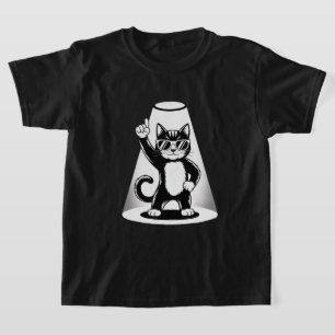 Coole Katze Rocktänzer T-Shirt Lustiges Tier Mus