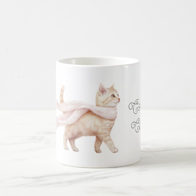 Coole Katze Rosa Hauch Schal Kaffeetasse (Mittel)