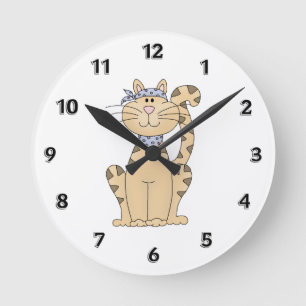 Coole Katze Runde Wanduhr