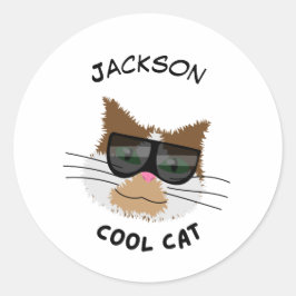 Coole Katze Runder Aufkleber