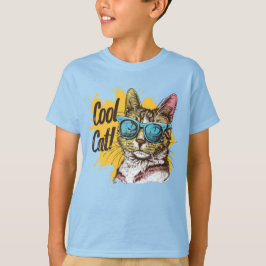 "Coole Katze" Sonnenbrille tragen T-Shirt