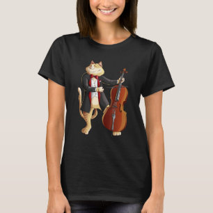 Coole Katze spielen Cello Funny Kitten Instrument T-Shirt