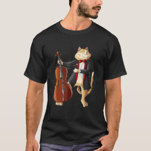 Coole Katze spielen Cello Funny Kitten Instrument T-Shirt
