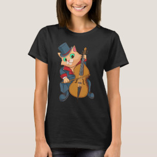 Coole Katze spielt Cello Lustige Katze Instrument  T-Shirt