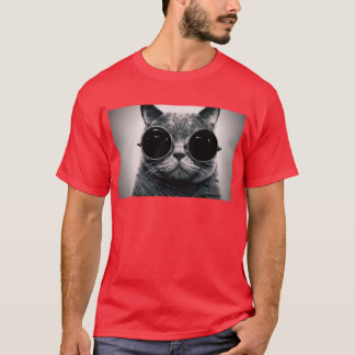 coole Katze steampunk Gläser T-Shirt
